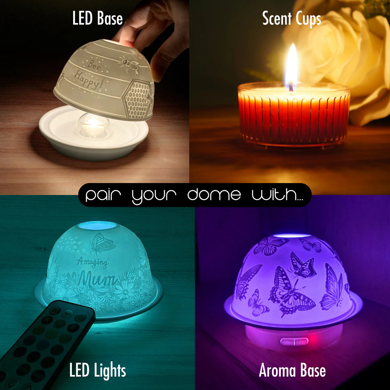 Tealight Dome - Sunflower Butterfly