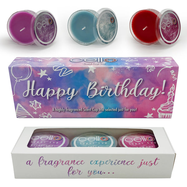 Cello Scent Cup Trio - Happy Birthday