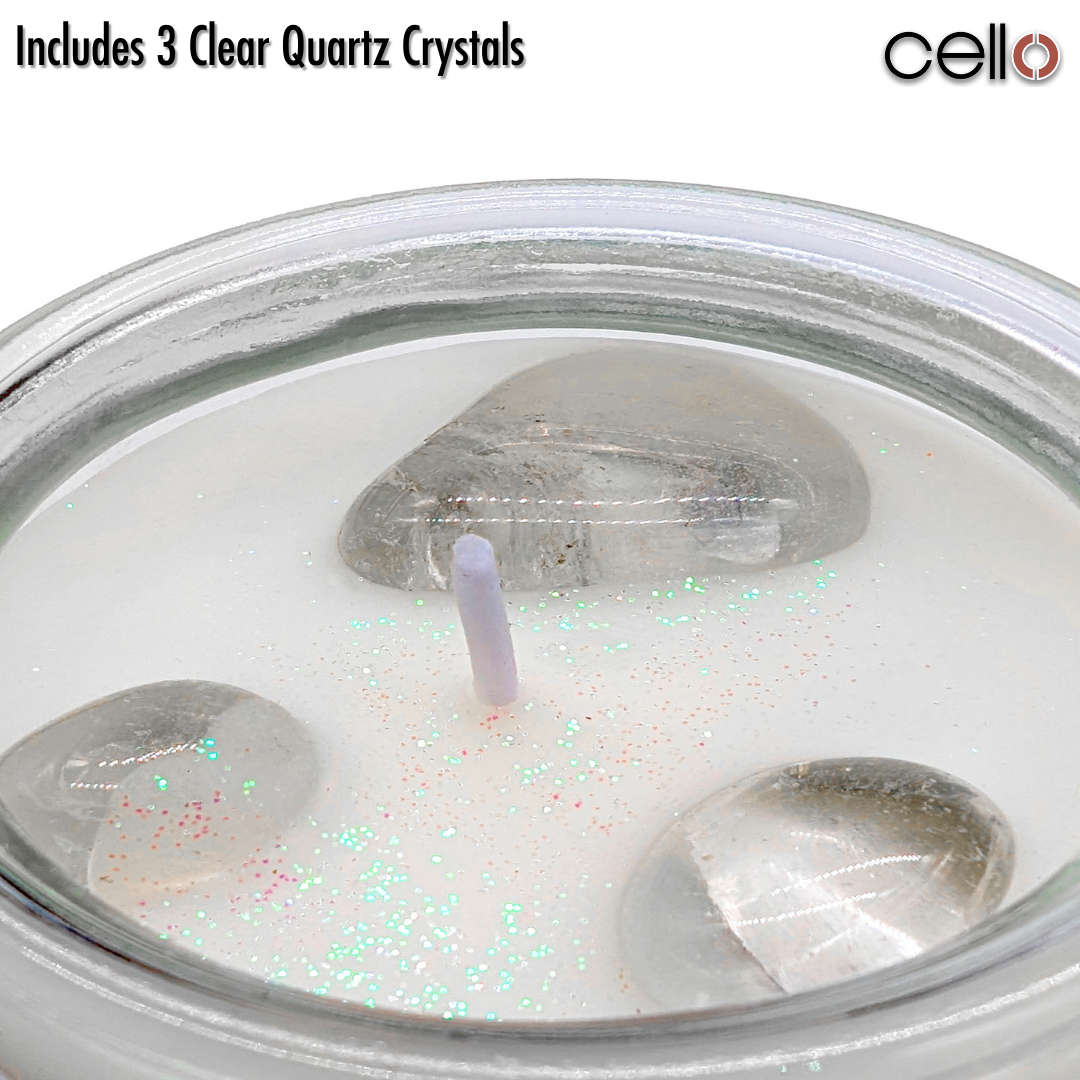 Gemstone Candle - Clothesline Fresh with Clear Quartz