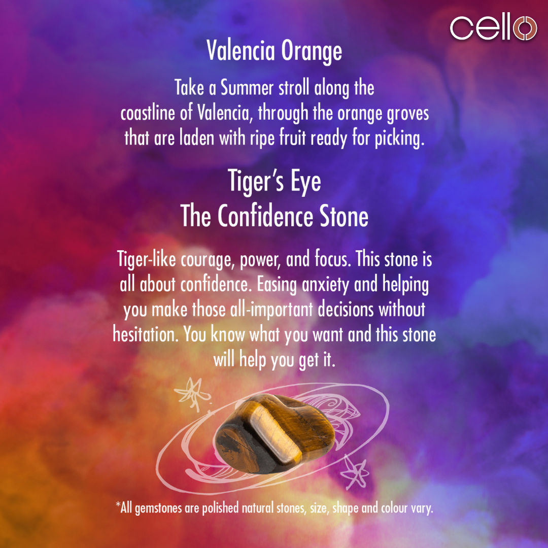 Gemstone Candle - Valencia Orange with Tiger's Eye