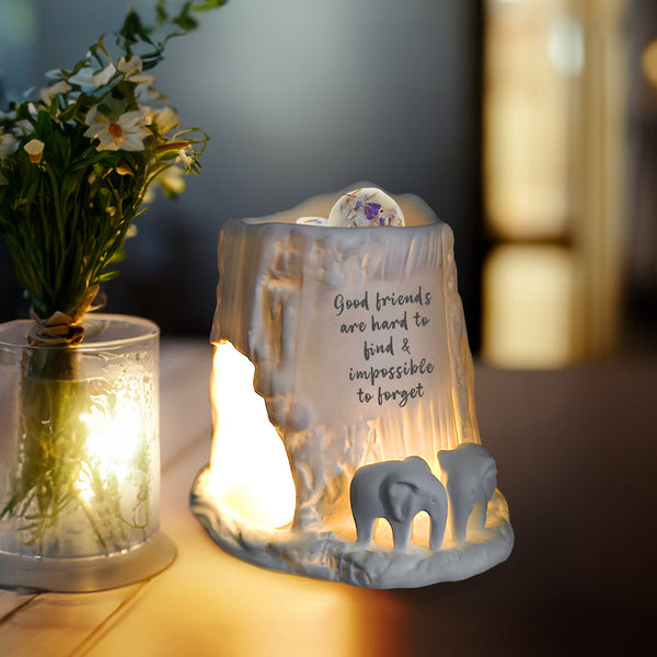 Elephant Tealight Burner - Good friends are hard to find & impossible to forget