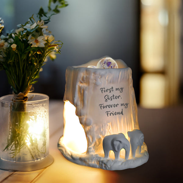 Elephant Tealight Burner - First my Sister, Forever my friend