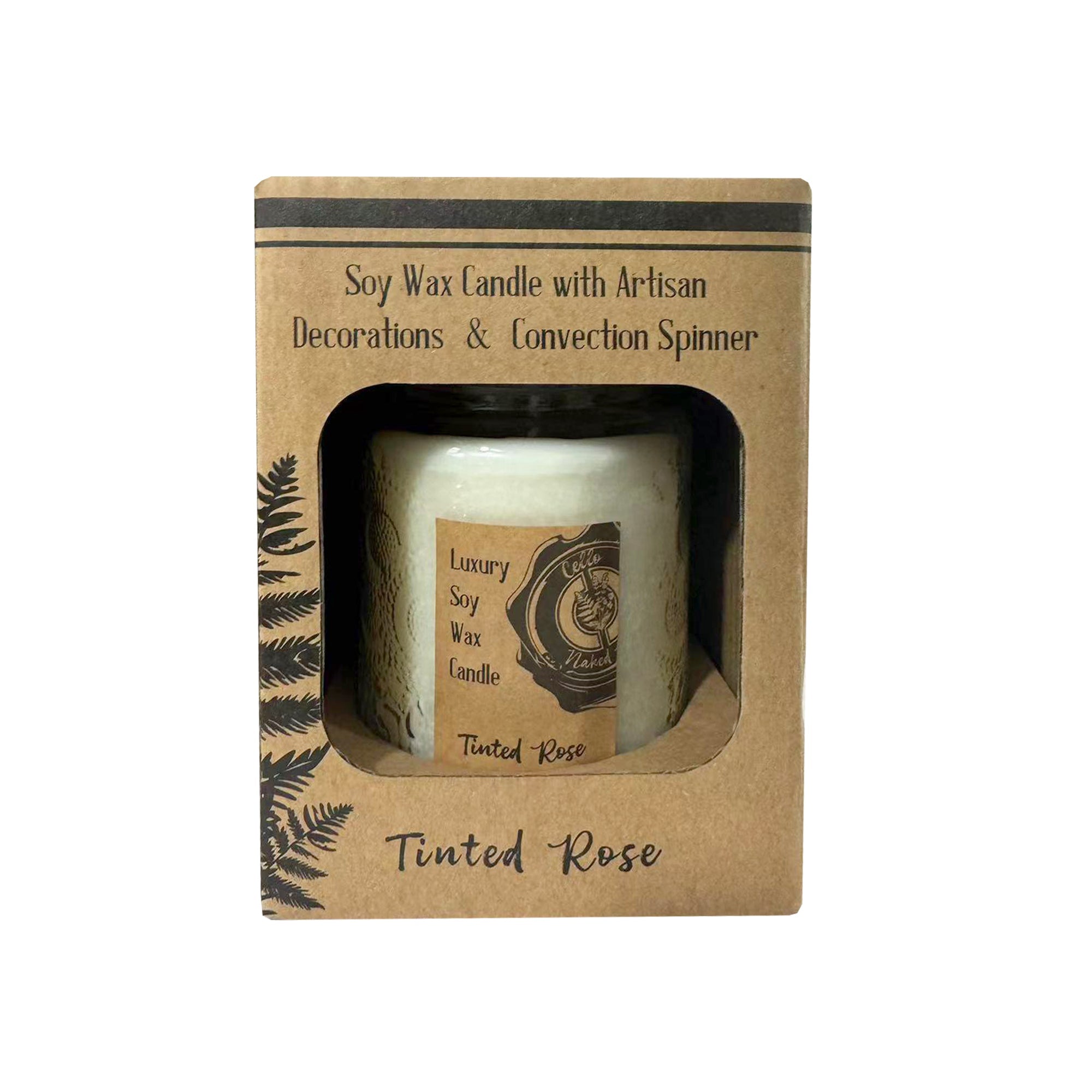 Cello Naked Candle with Convection Spinner - Tinted Rose