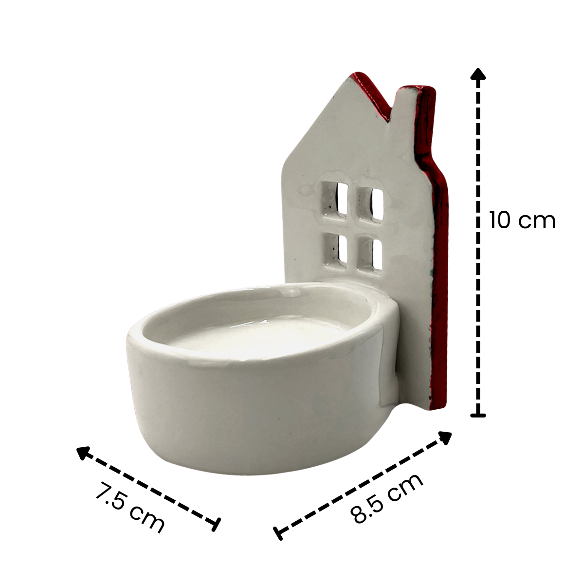 Home Silhouette Candle Holder - Red