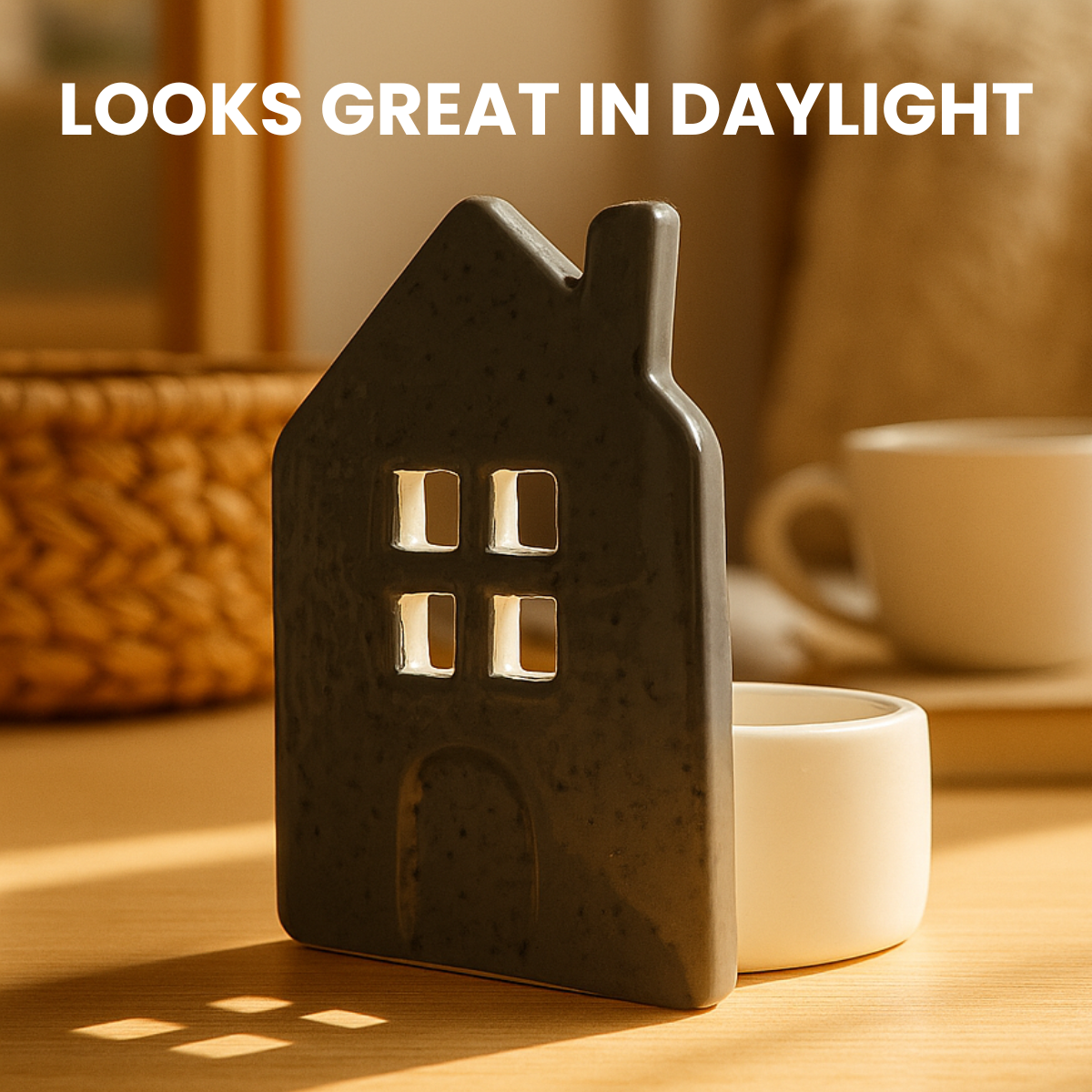 Home Silhouette Candle Holder - Grey