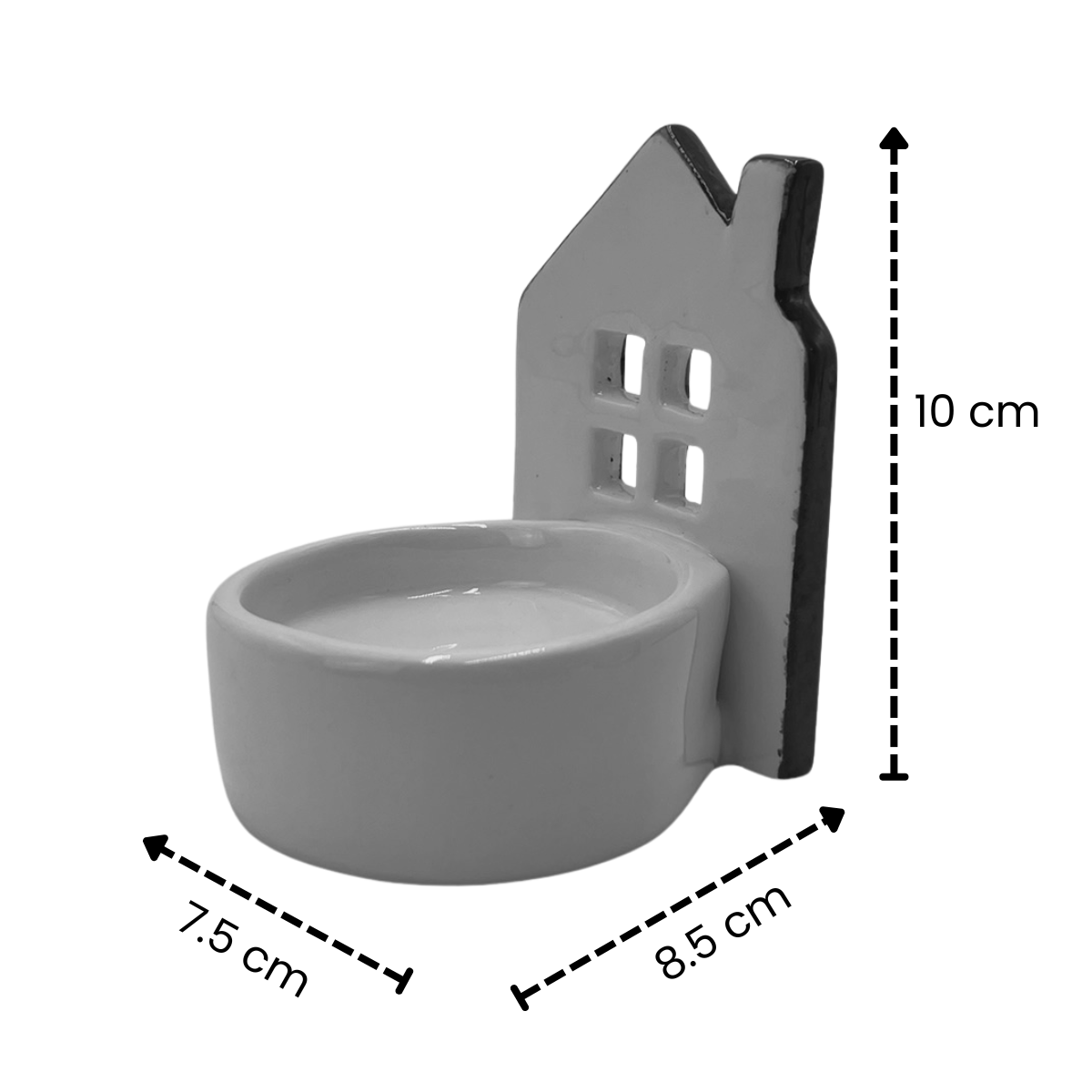 Home Silhouette Candle Holder - Grey