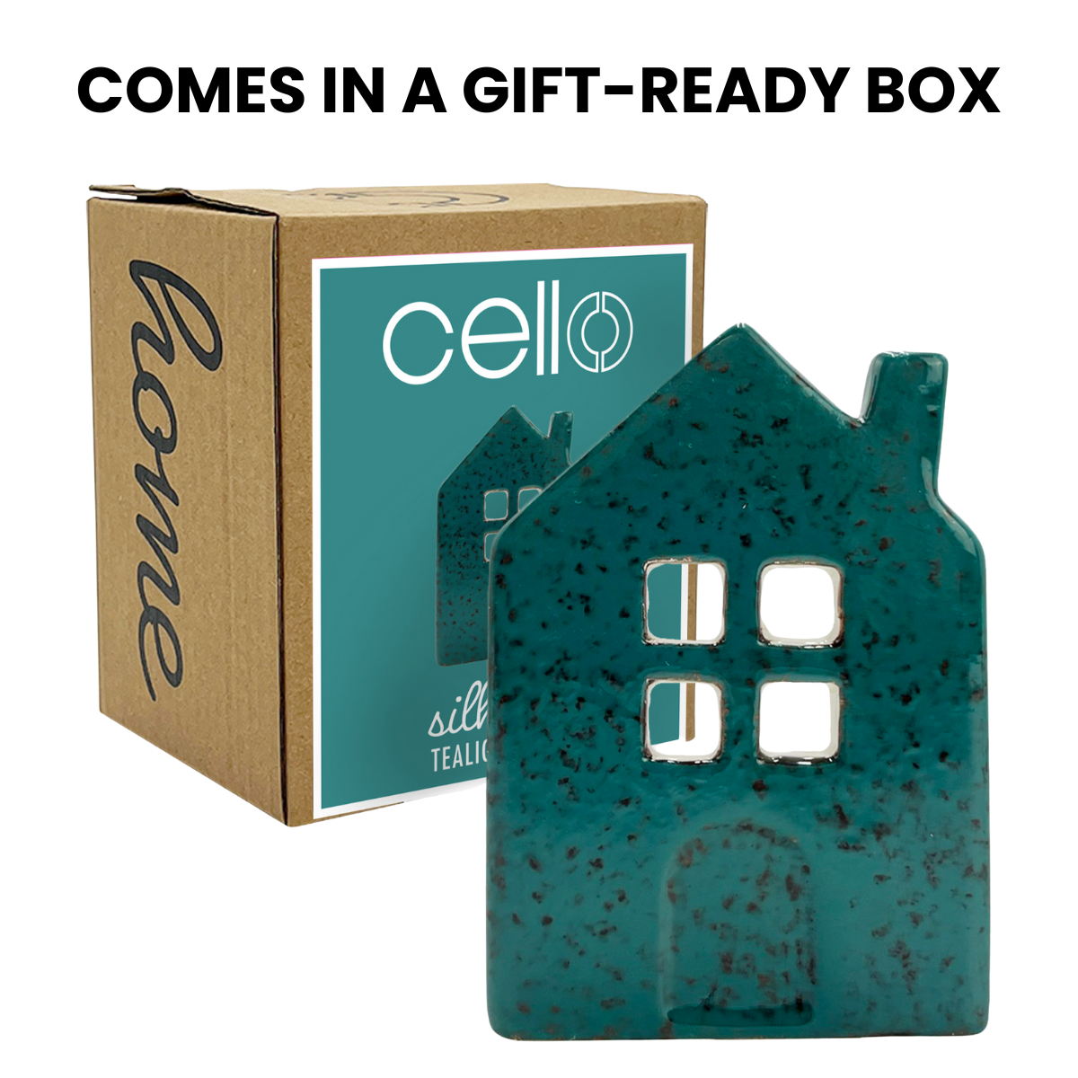 Home Silhouette Candle Holder - Green