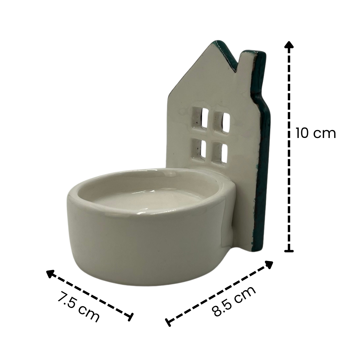Home Silhouette Candle Holder - Green