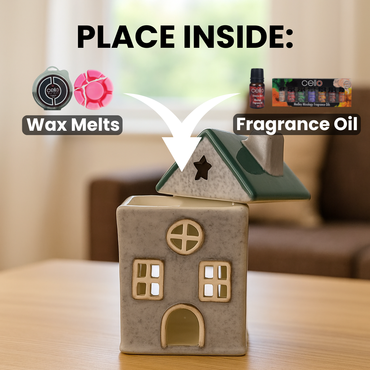Home Tealight Burner - Green Star Cottage