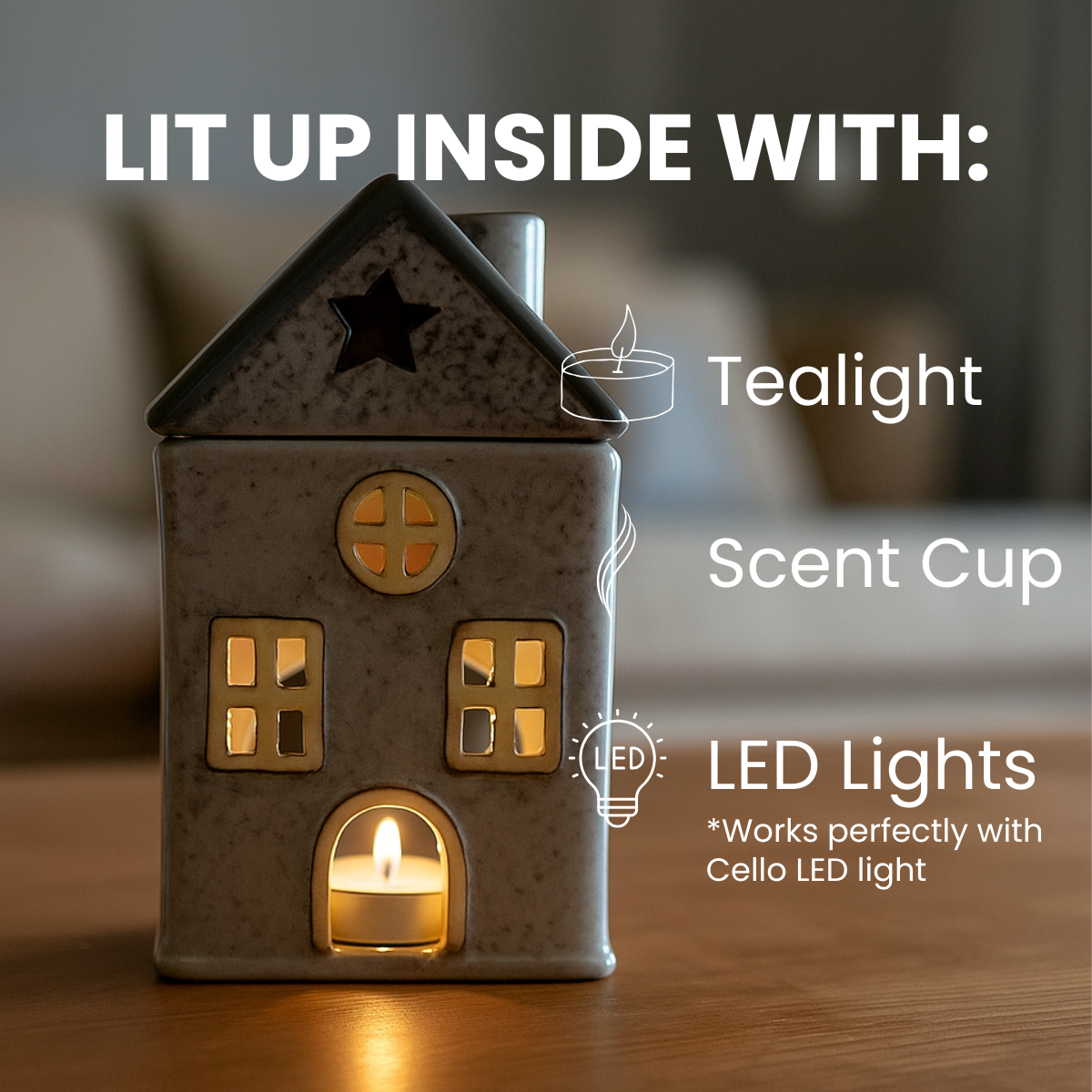 Home Tealight Burner - Grey Star Cottage