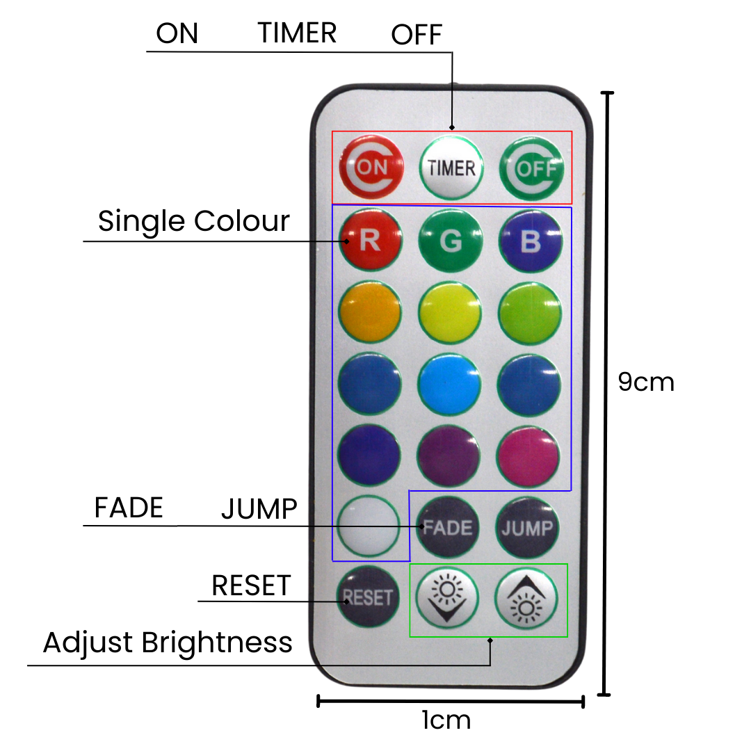 Multicoloured LED Lights With Remote - 3 Pack