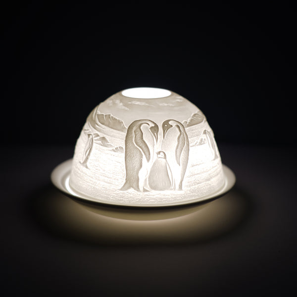 Porcelain Tealight Dome - Penguin - 'I Flipping Love You'
