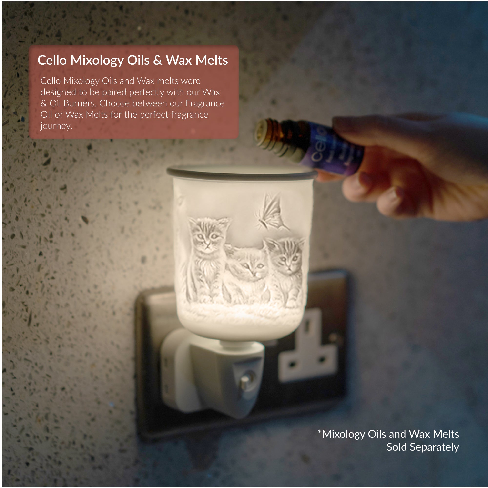 Porcelain Plug In Electric Wax Burner - Kitten