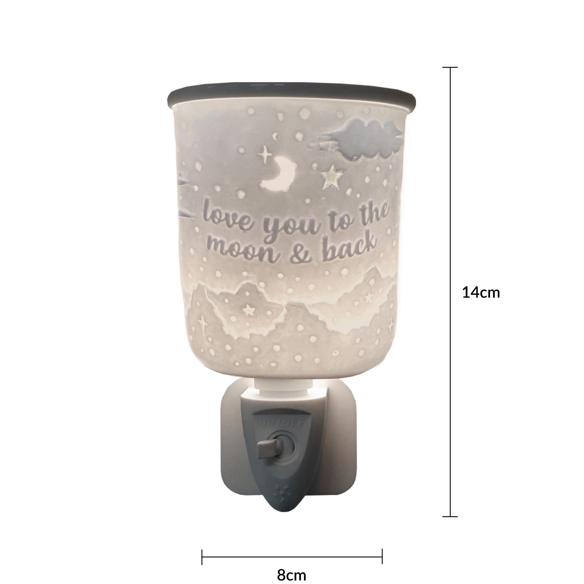 Porcelain Plug In Electric Wax Burner - Love You To The Moon & Back