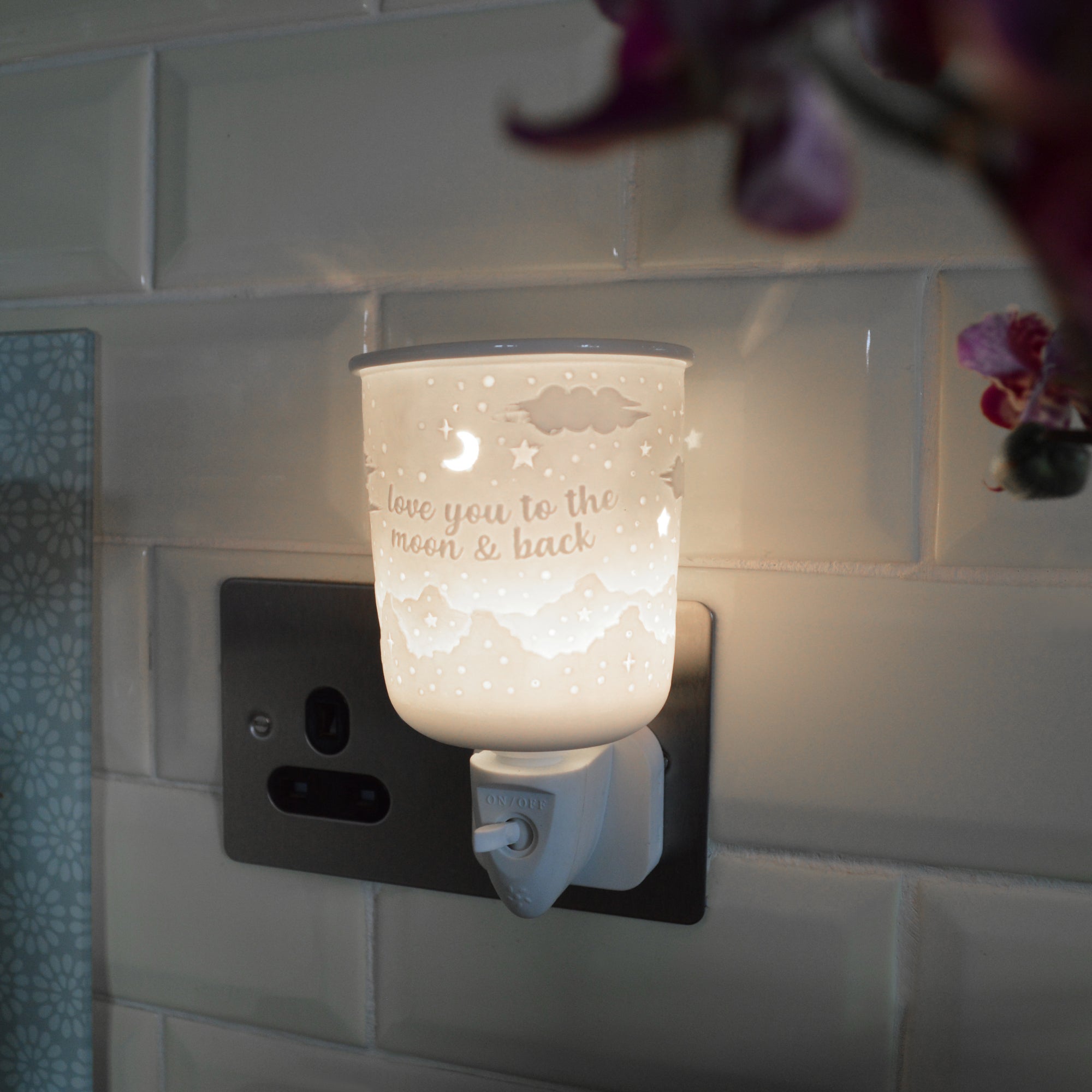 Porcelain Plug In Electric Wax Burner - Love You To The Moon & Back