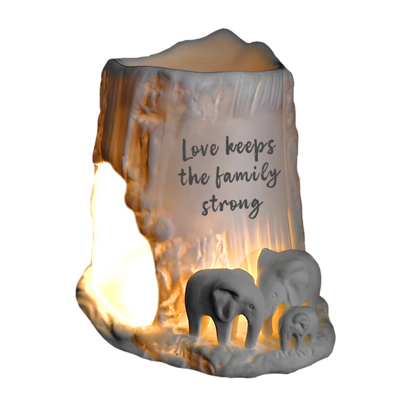 Elephant Tealight Burner - Love Keeps the Family Strong