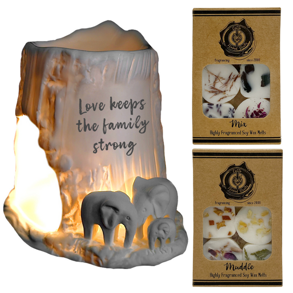 Elephant Tealight Burner - Love Keeps the Family Strong Pack