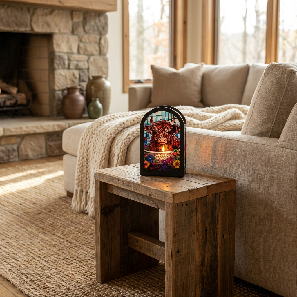 Floral Highland Cow Arch Tealight Holder – Cello