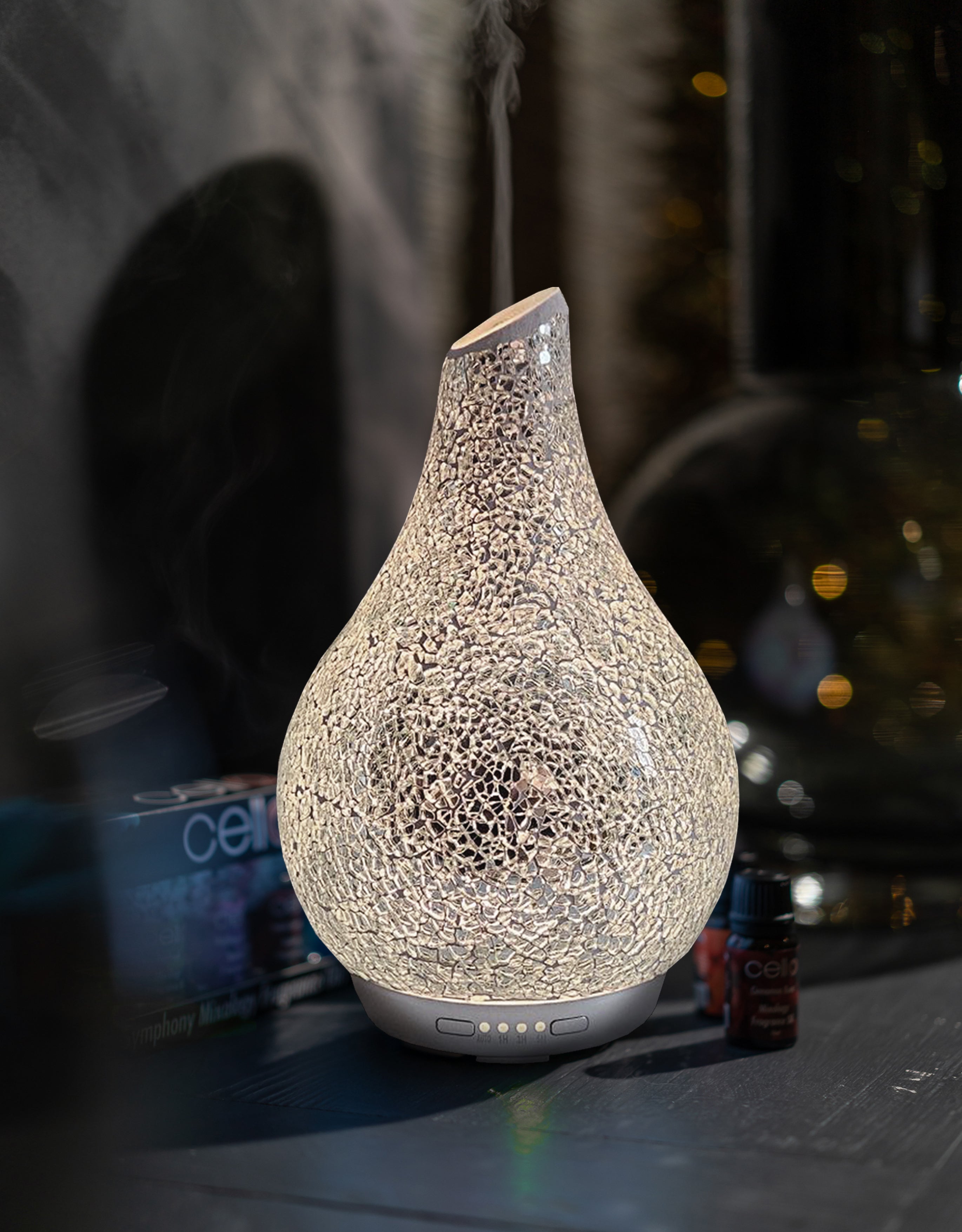 Ultrasonic Diffuser - Mosaic Silver Diffuser & Frosted Pine