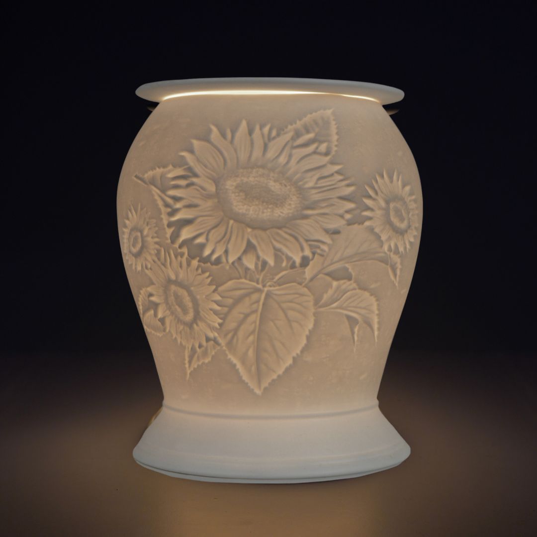 Electric Wax Burner Porcelain Barrel - Sunflower