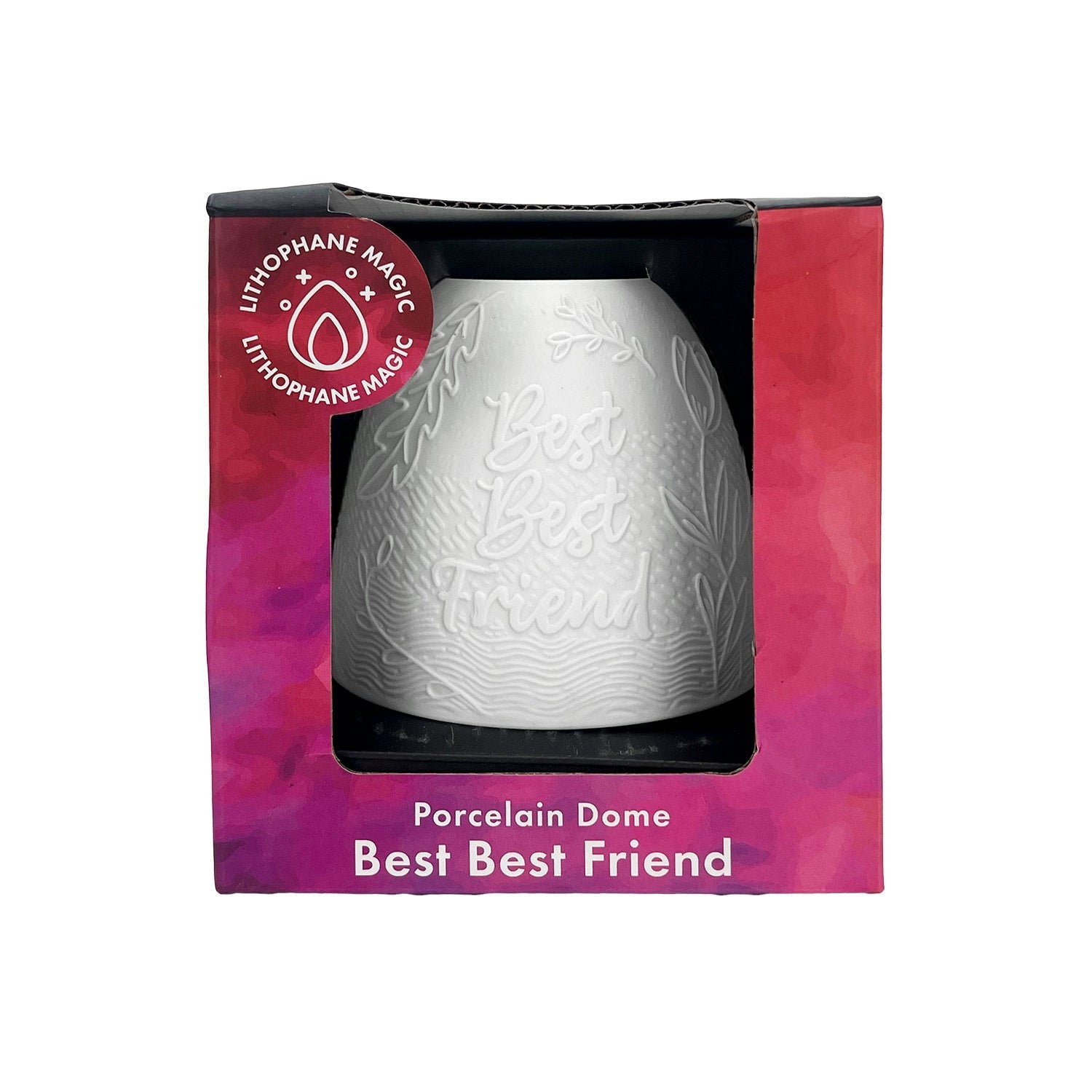 Cello Best Best Friend tall tealight dome in gift box front view