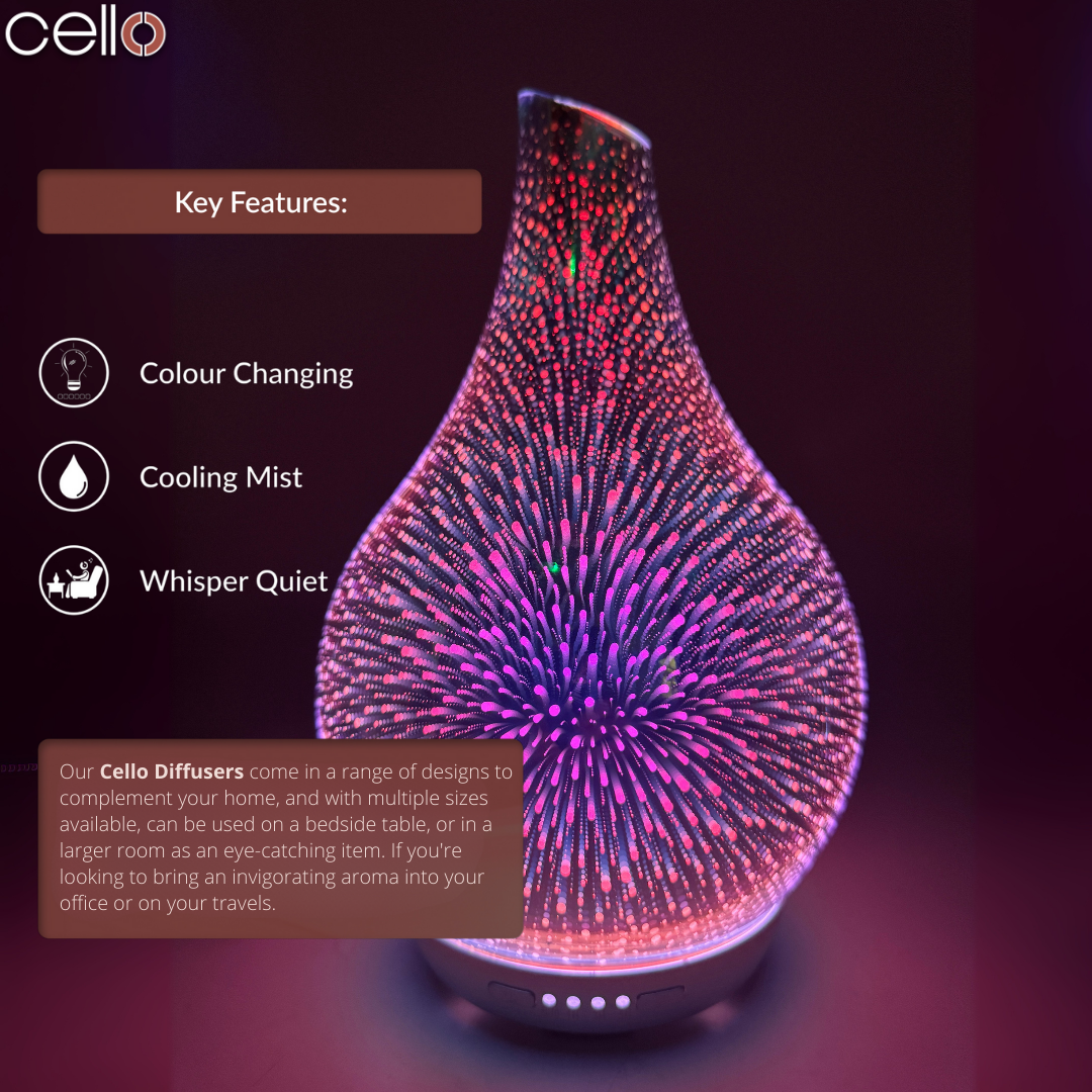Infinity 3D Ultrasonic Diffuser with 3 Fragrance Oils | Cello