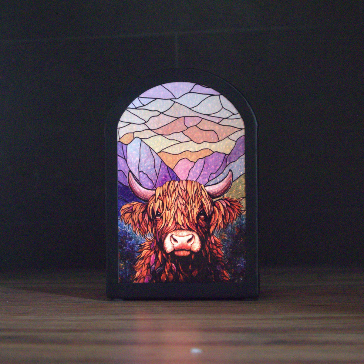 Sunrise Highland Cow Arch Tealight Holder – Cello