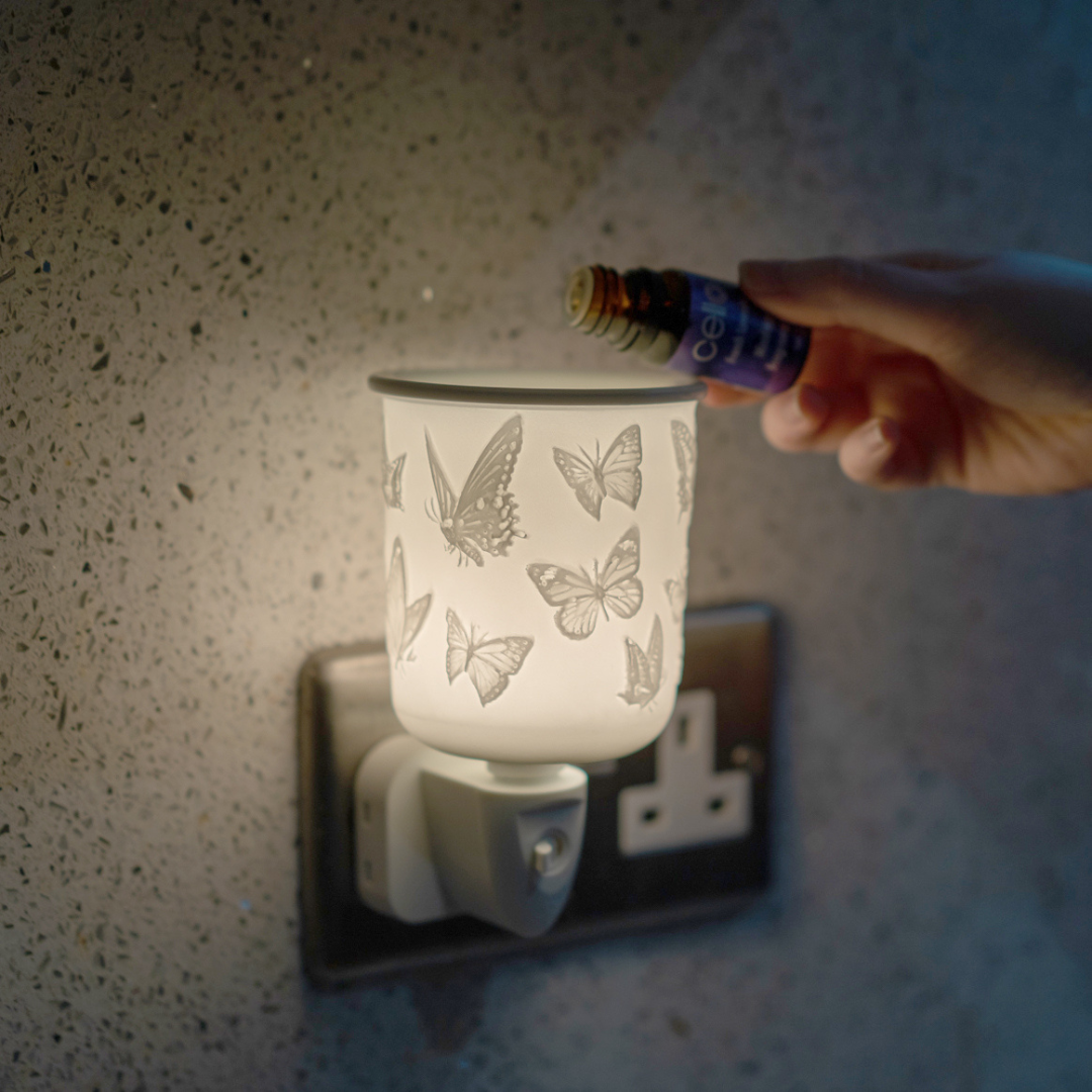 Porcelain Plug In Electric Wax Burner - Butterfly