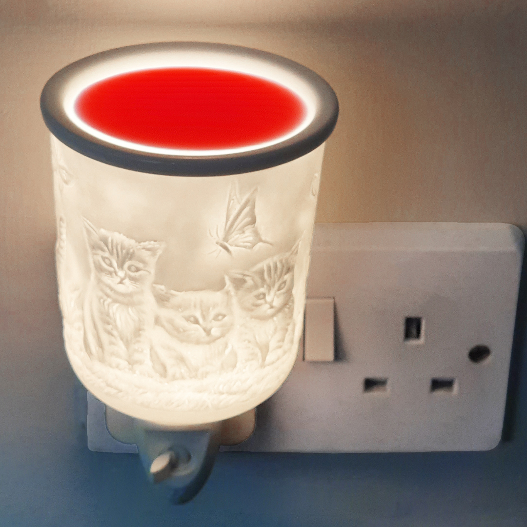 Porcelain Plug In Electric Wax Burner - Kitten