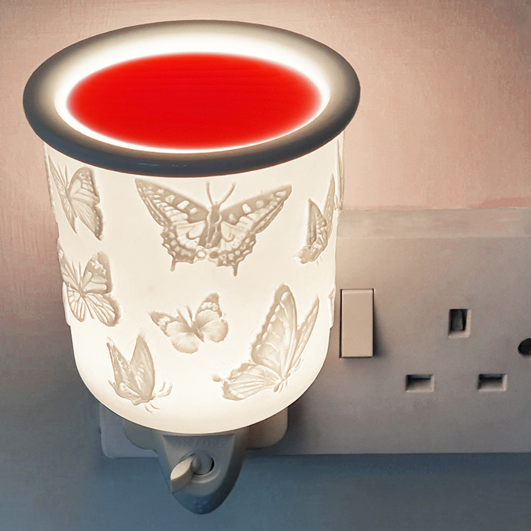 Porcelain Plug In Electric Wax Burner - Butterfly