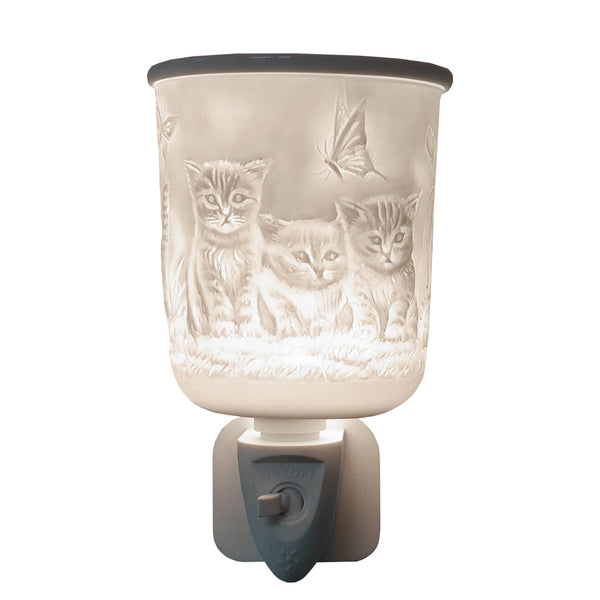 Porcelain Plug In Electric Wax Burner - Kitten