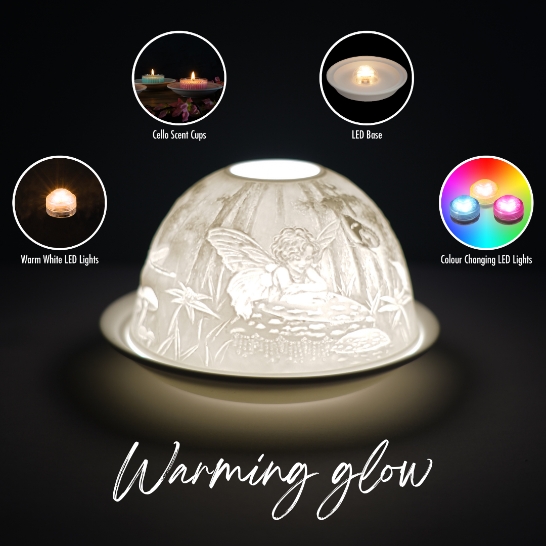 Porcelain Tealight Dome - Fairy Design