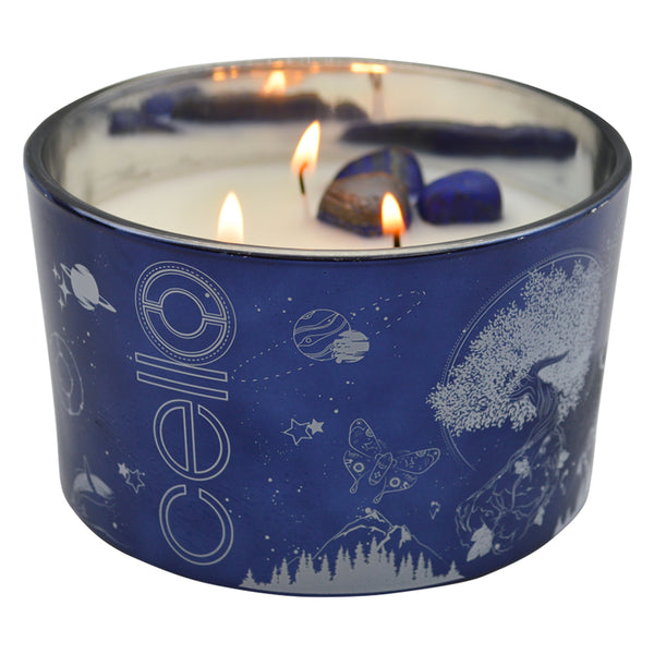 Large Celestial Gemstone Candle - Lazurite - Arcane Oceans