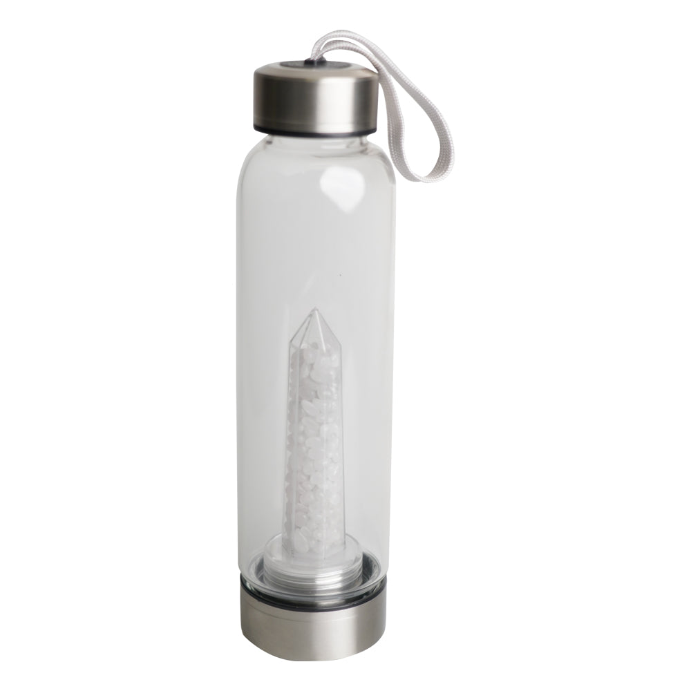 Stainless Steel Crystal Drinking Flask 500ml - Quartz Chips