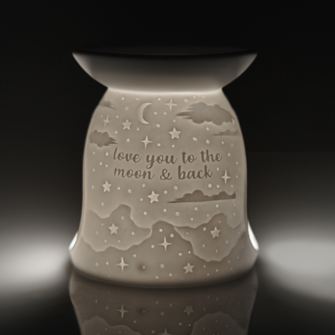 Porcelain Tealight Wax Burner - To The Moon and Back